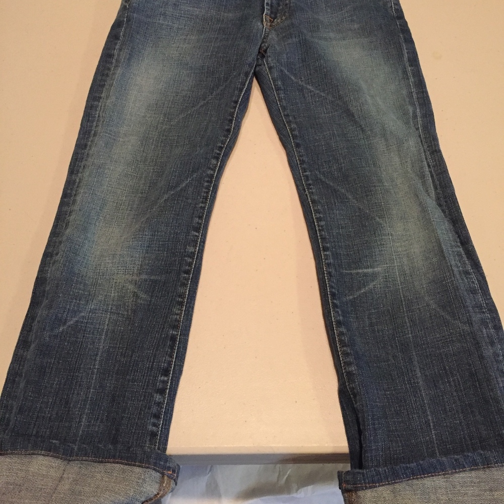 7 For All Mankind Distressed  Crop Straight Leg Jeans- 27